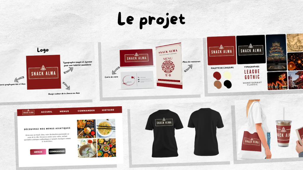 Image réunissant toutes les créations pour le snack alma
